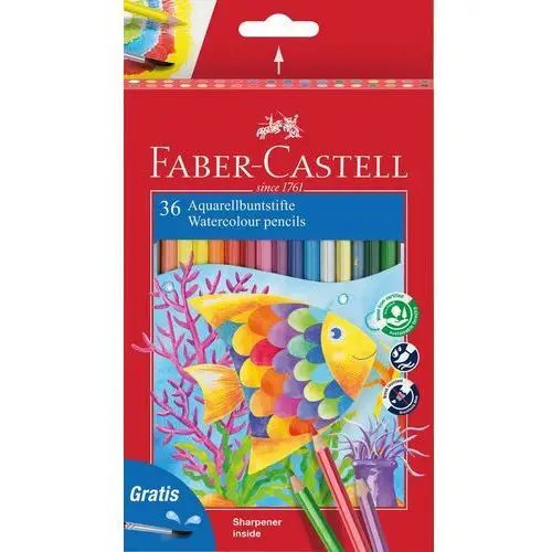 Faber-castell Kredki akwarelowe , 36 kolorów + pędzelek