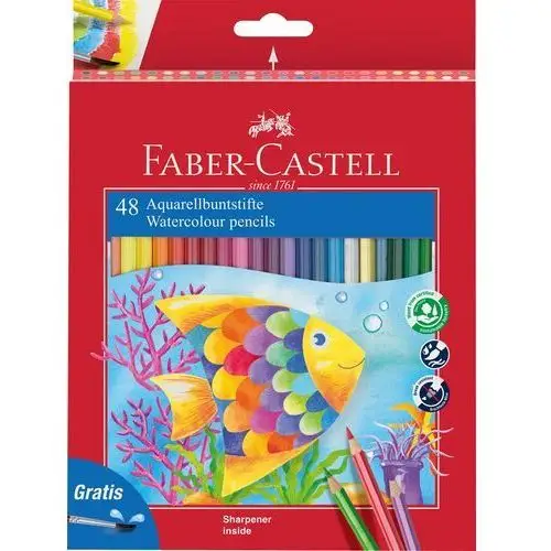 Kredki akwarelowe , 48 kolory + pędzelek Faber-castell