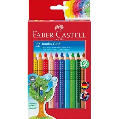 Kredki jumbo grip , 12 kolorów + temperówka Faber-castell