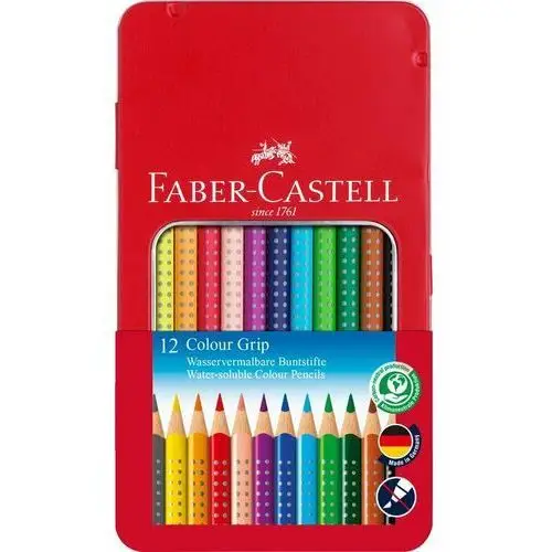 Faber-castell , kredki ołówkowe grip 2001 12 kolorów opakowanie metalowe