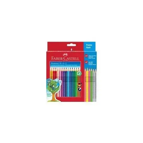 Faber-castell kredki ołówkowe grip 2001 18 kolorów + 4 kolory neonowe + 2 ołówki