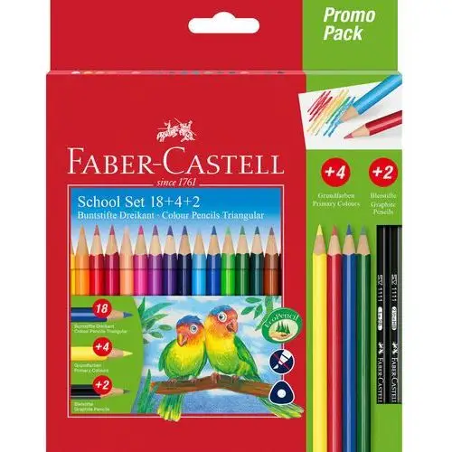 Faber-castell Kredki ołówkowe opak.promocyjne (18 kol.+4 kol. podstawowe+2 ołówki)
