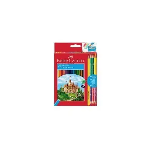 Faber-Castell Kredki ołówkowe Zamek + 3 kredki dwustronne + ołówek + temperówka 36 kolorów