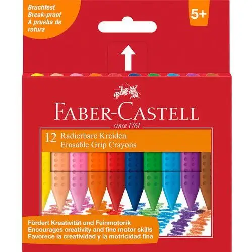 Faber-Castell, Kredki świecowe, trójkątne, Grip, 12 kolorów
