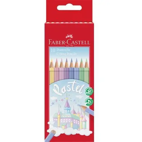 Kredki zamek , 10 kolorów pastelowych Faber-castell