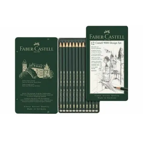 Faber-castell , ołówki castell 9000 design set, 12 sztuk