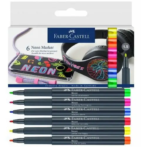 Faber-Castell Pisaki Markery Neonowe 6 Kolorów