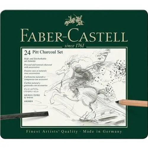 Faber-castell Węgiel rysunkowy, pitt monochrome, 24 sztuki