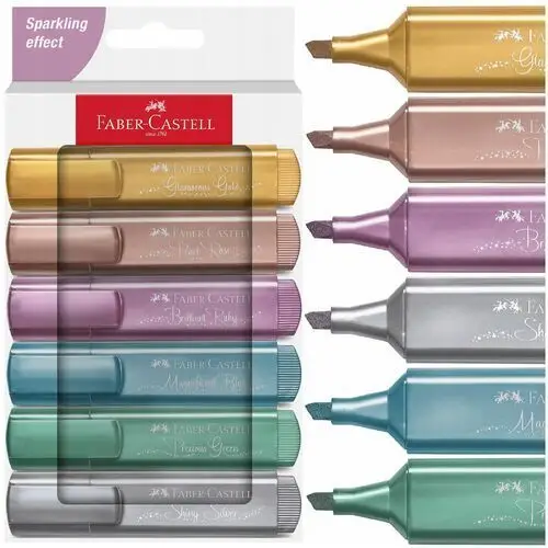 Faber-castell zakreślacz metaliczny mazak marker 1546 metallic 6 kolorów