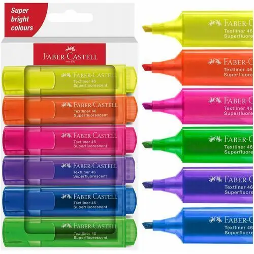 Zakreślacz superfluorescencyjny mazak marker 1546 6 kolorów Faber-castell