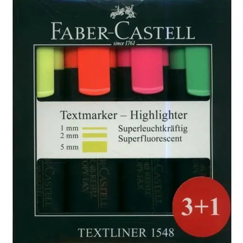 Zakreślacze, Textliner, 4 kolory