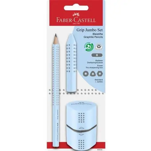 Zestaw Jumbo Grip Błękitny Faber-Castell Ołówek+ Gumka+Temperówka Blister