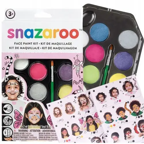 Farby Do Malowania Twarzy Pędzel Wzorniki Snazaroo dla dziewczynki 13el