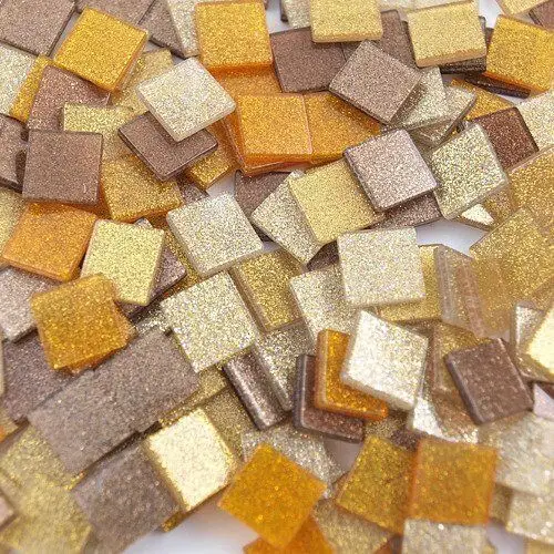 Mozaika glitter brązowa 5x5 mm - 700 sztuk