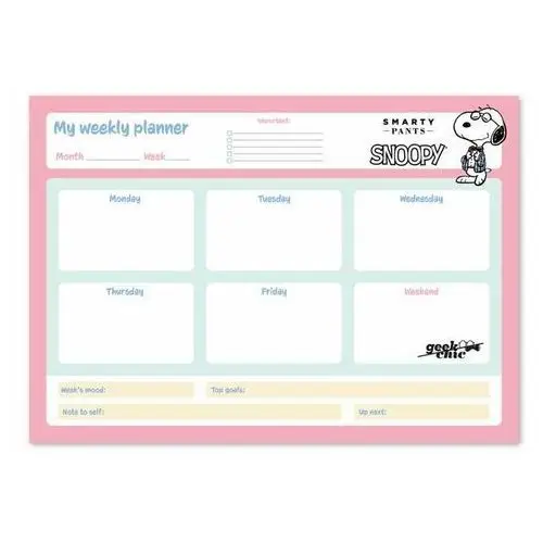 Forcetop Snoopy - planner tygodniowy a3