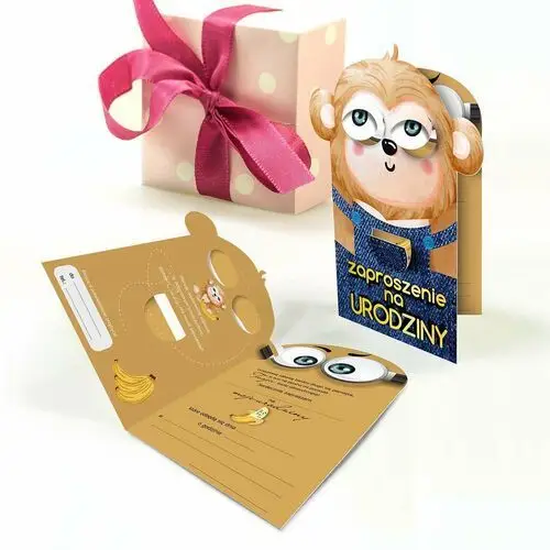 Forum design cards Małpka zaproszenie na urodziny, otwierane oczy 63334