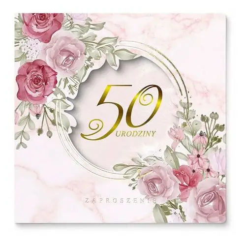 Forum design cards Zaproszenia na 50 urodziny gotowe. złocona okładka. 62972