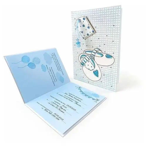 Forum design cards Zaproszenia na urodziny urocze dziecięce buciki, aplikacja smoczek 63317