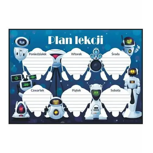 Fotobloki & decor Plan lekcji roboty, nowy rok szkolny, rozmiar 40x50 cm