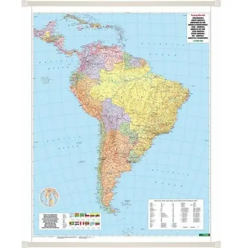 Freytag&berndt Ameryka południowa. mapa ścienna polityczno-fizyczna 1:8 000 000
