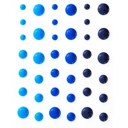 Emaliowane kropki samoprzylepne 4-7 mm /54szt/ niebieskie 251117 Galeria papieru