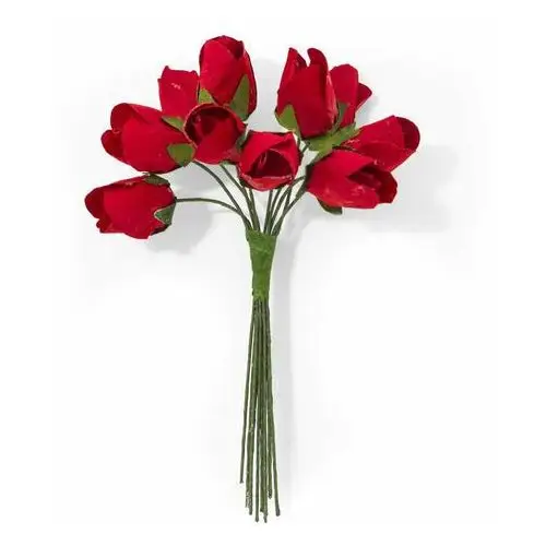 Galeria papieru Kwiaty papierowe bukiecik-tulipany, 10 szt./op., czerwony- półprodukt dekoracyjny 252002