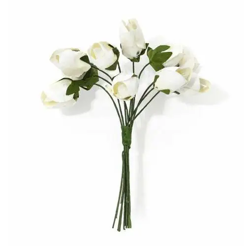 Galeria papieru Kwiaty papierowe tulipany bukiet 10 sztuk biały