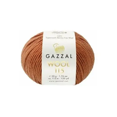 Włóczka 100% merino GAZZAL WOOL 3317 ruda