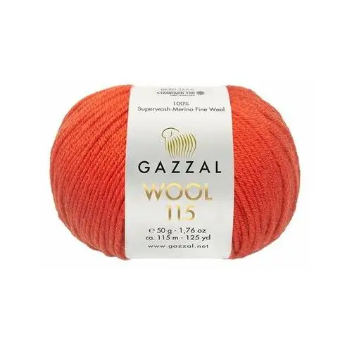 Włóczka 100% merino wool 3318 czerwona Gazzal