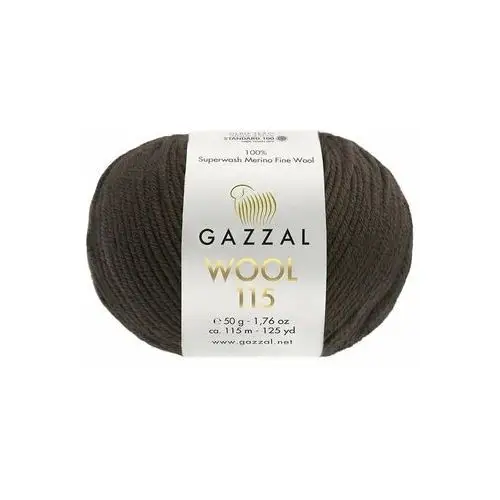 Włóczka 100% wełna wool 115 - 3313 czekolada Gazzal