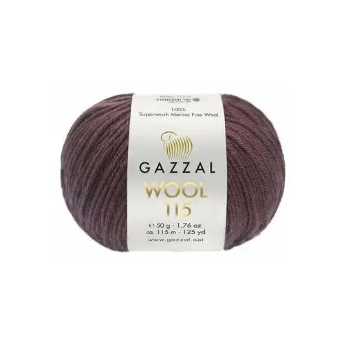 Włóczka 100% wełna GAZZAl WOOL 115 - 3320 ciemny fiolet