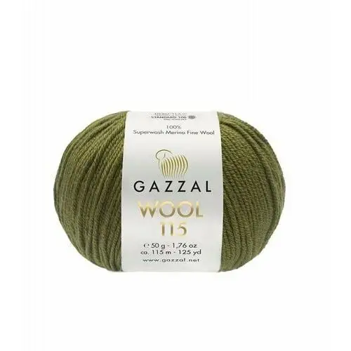 Włóczka 100% wełna GAZZAl WOOL 115 - 3327 khaki