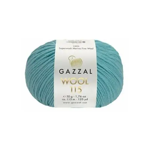 Włóczka 100% wełna GAZZAl WOOL 115 - 3329 jasny turkus