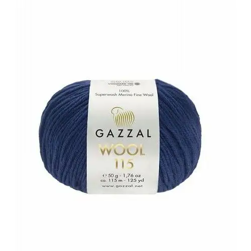 Gazzal Włóczka 100% wełna wool 115 - 3331 granat