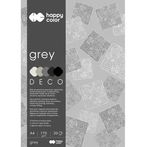 Gdd grupa dystrybucyjna daccar Blok kolorowy deco grey, a4, happy color