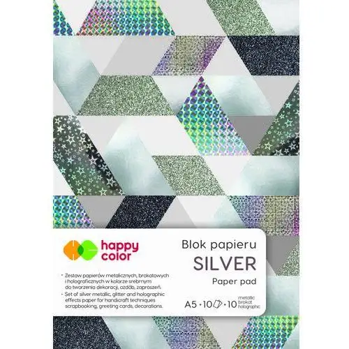 Gdd grupa dystrybucyjna daccar Blok silver, a5, 150 - 230 g, 10 arkuszy, happy color
