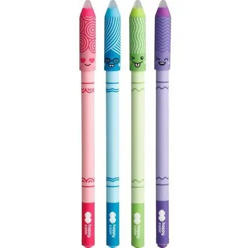 Gdd grupa dystrybucyjna daccar Happy color, długopis wymazywalny buźki lol, 0,5 mm, niebieski, 4 szt. na blistrze