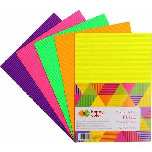 Gdd grupa dystrybucyjna daccar Tektura falista fluo, a4, 5 arkuszy, 5 kolorów, happy color