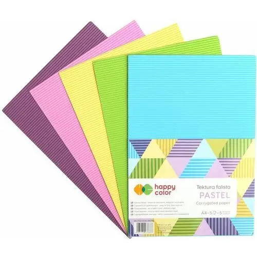 Gdd grupa dystrybucyjna daccar Tektura falista pastel, a4, 5 arkuszy, 5 kolorów, happy color