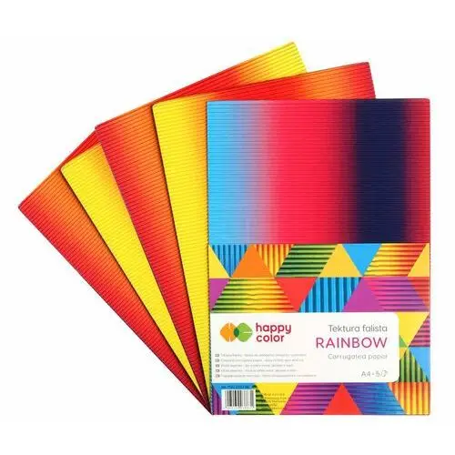 Gdd grupa dystrybucyjna daccar Tektura falista rainbow, a4, 5 arkuszy, tęczowa happy color