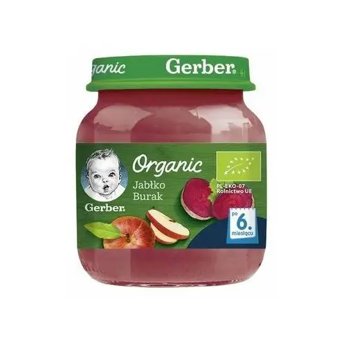 Gerber organic deserek jabłko burak dla niemowląt po 6 miesiącu 125 g bio