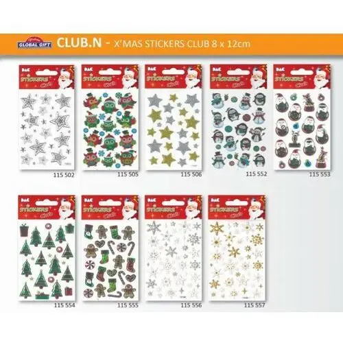 Global gift , naklejki club stickers x'mas '