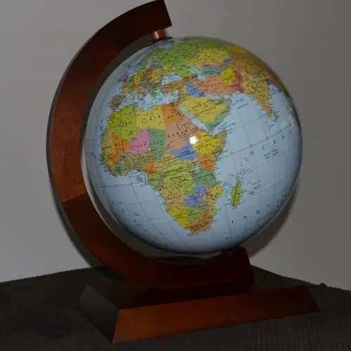 Globus podświetlany polityczno-fizyczny, kula 32cm, Zachem