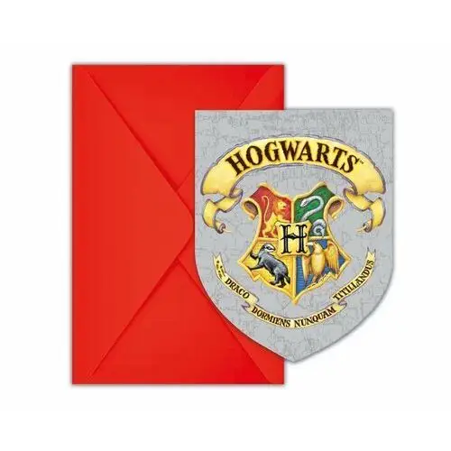 Zaproszenie z kopertą Harry Potter Hogwarts Houses 6szt