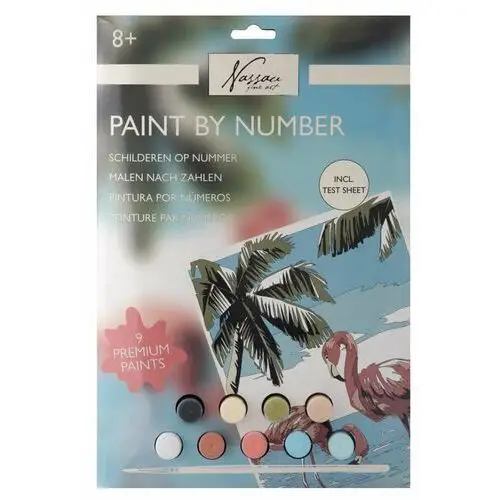 Malowanie po numerach na kartonie 33,5 x 23,8cm - flamingi Grafix