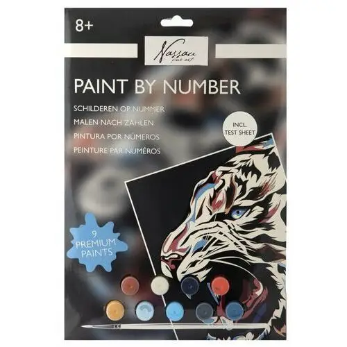 Malowanie po numerach na kartonie 33,5 x 23,8cm - tygrys Grafix