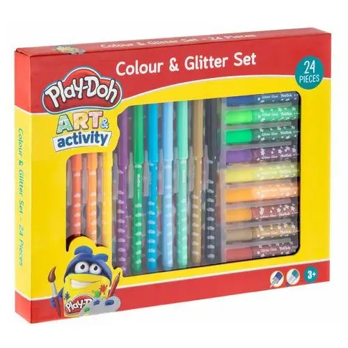 Grafix Zestaw kolorów i brokatów 24 szt. play- doh