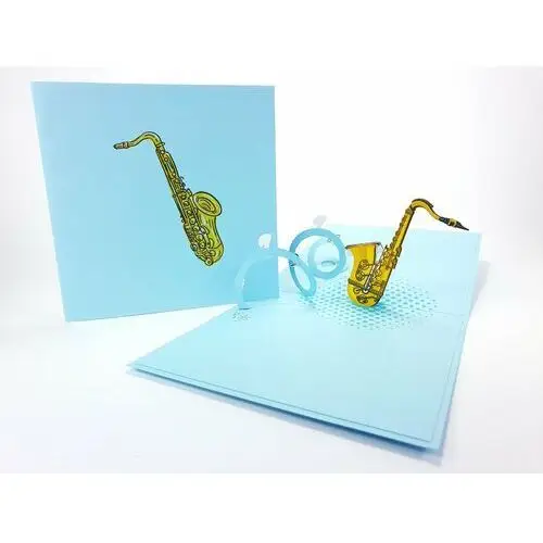 Karnet okolicznościowy 3D, Grający saksofon