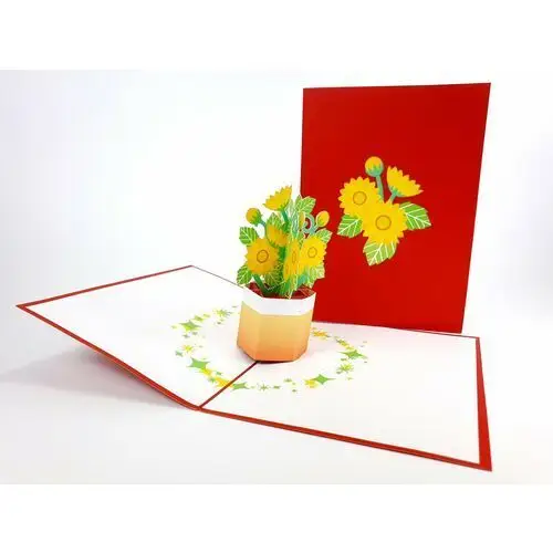 Grandgift Karnet okolicznościowy 3d, kwiat słonecznika