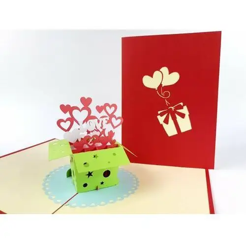 Karnet okolicznościowy 3d, miłosne pudełko love Grandgift